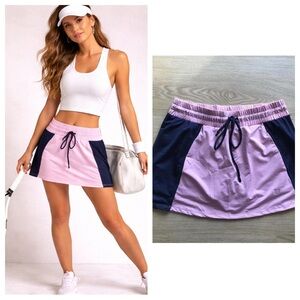 Athletic Skort Medium Pink Navy Tennis Golf Running Gym Shorts Skirt Athleisure